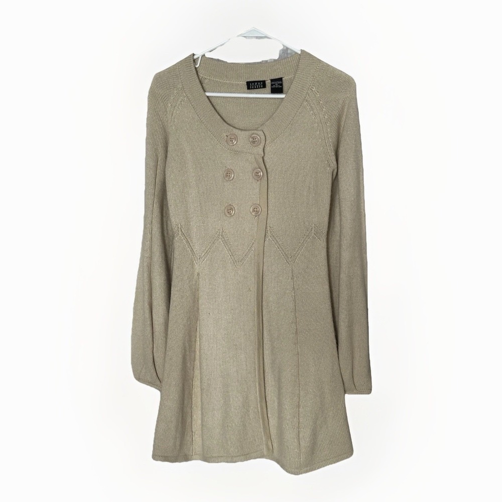 Y2K Preppy Cream Sweater Mini Cardigan Joyce Leslie Vintage Women's Medium